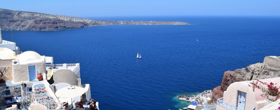 Meerblick auf der Insel Santorini