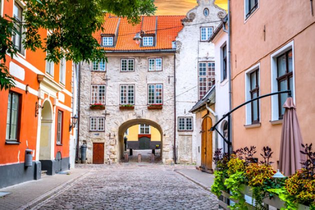 Blick auf das Schwedentor in Riga