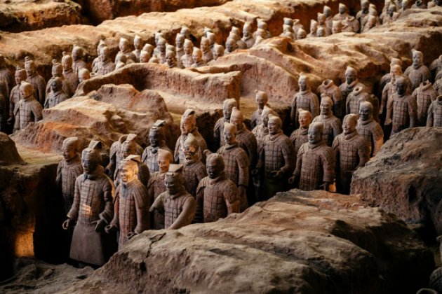 Blick auf die Terrakotta-Armee von Xian