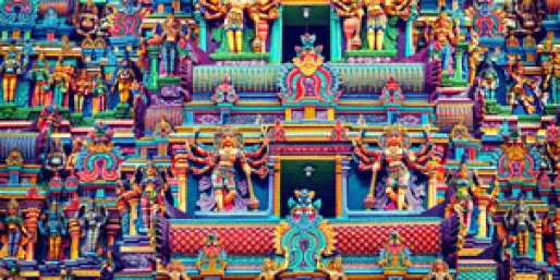Fassade vom kunterbunten Minakshi-Tempel in Madurai