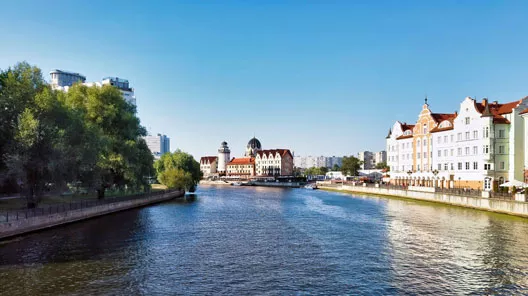 Promenade am Fluss von Kaliningrad