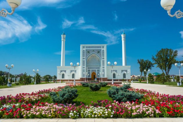 Blick auf die Minor Moschee in Taschkent